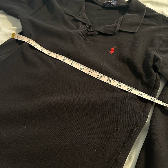 POLO RALPH LAUREN BOYS LONG SLEEVE Red PONY SHIRT Black Size Large (16/18) - Picture 3 of 8